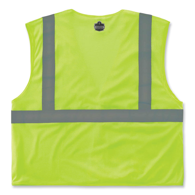 GloWear 8210HL Class 2 Economy Mesh Hook and Loop Vest, Polyester, Small/Medium, Lime