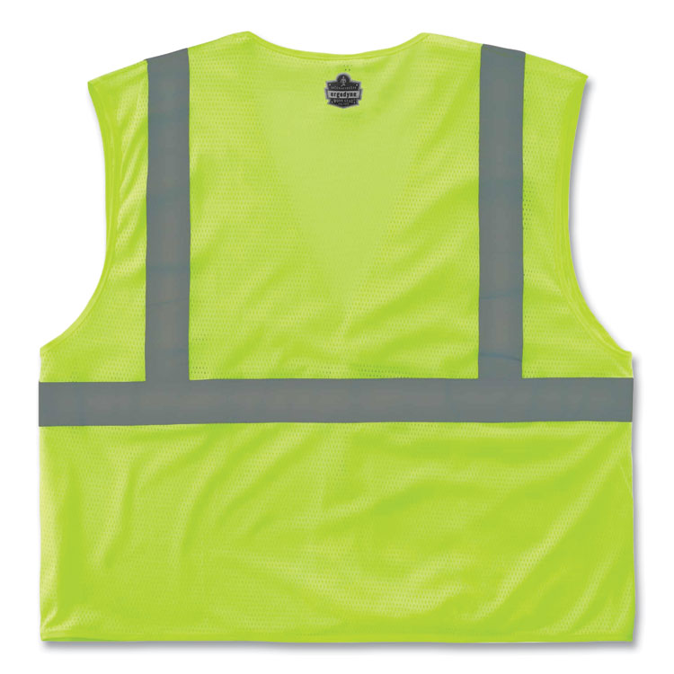 GloWear 8210HL Class 2 Economy Mesh Hook and Loop Vest, Polyester, 2X-Large/3X-Large, Lime