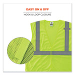 GloWear 8210HL Class 2 Economy Mesh Hook and Loop Vest, Polyester, 2X-Large/3X-Large, Lime