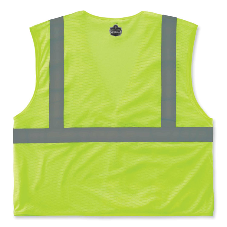 GloWear 8210HL Class 2 Economy Mesh Hook and Loop Vest, Polyester, 4X-Large/5X-Large, Lime