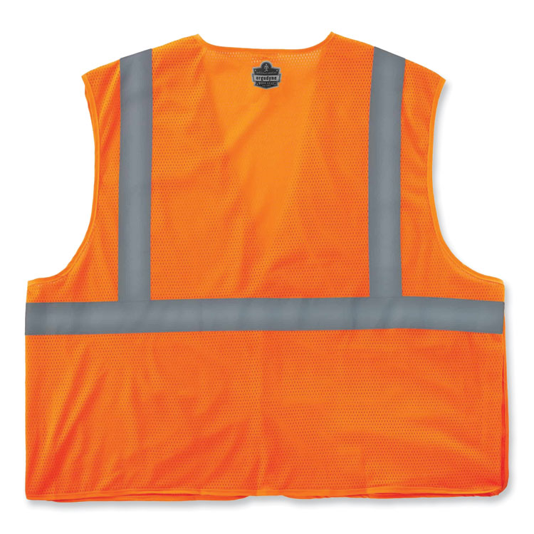 GloWear 8215BA Class 2 Economy Breakaway Mesh Vest, Polyester, X-Small, Orange