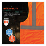 GloWear 8215BA Class 2 Economy Breakaway Mesh Vest, Polyester, X-Small, Orange