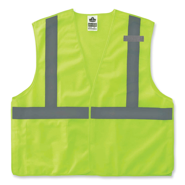 GloWear 8215BA Class 2 Economy Breakaway Mesh Vest, Polyester, X-Small, Lime
