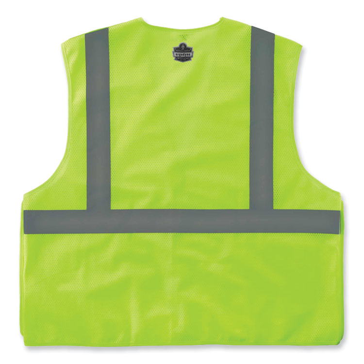 GloWear 8215BA Class 2 Economy Breakaway Mesh Vest, Polyester, X-Small, Lime