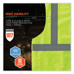 GloWear 8215BA Class 2 Economy Breakaway Mesh Vest, Polyester, X-Small, Lime