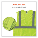 GloWear 8215BA Class 2 Economy Breakaway Mesh Vest, Polyester, X-Small, Lime