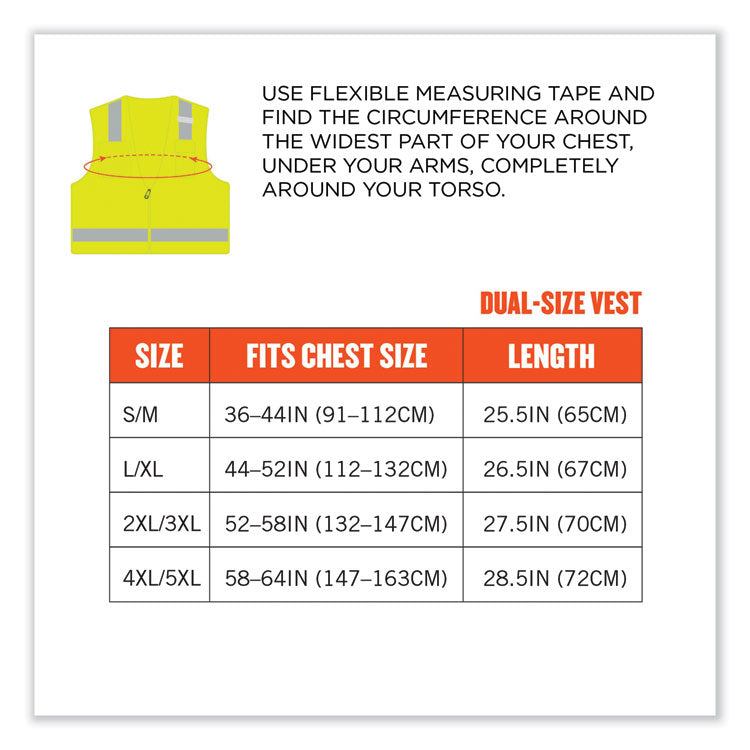 GloWear 8215BA Class 2 Economy Breakaway Mesh Vest, Polyester, X-Small, Lime