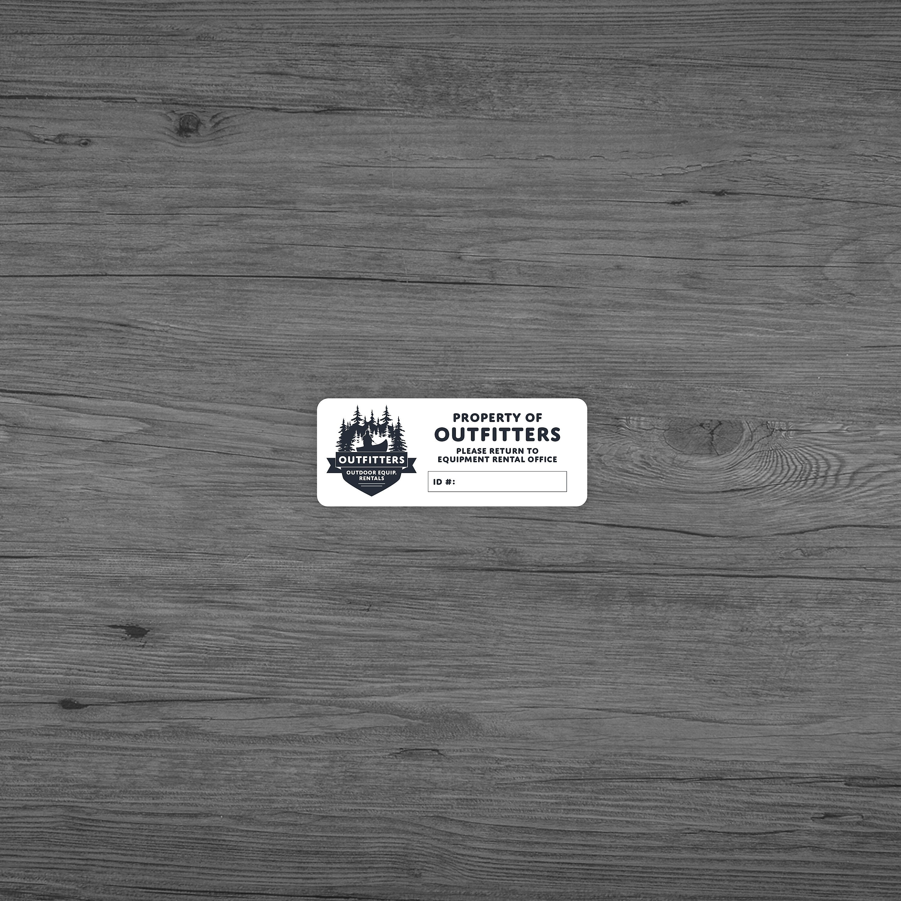 1-Color Advertising Label, Rectangle, 1" x 2-1/2", Qty 1000
