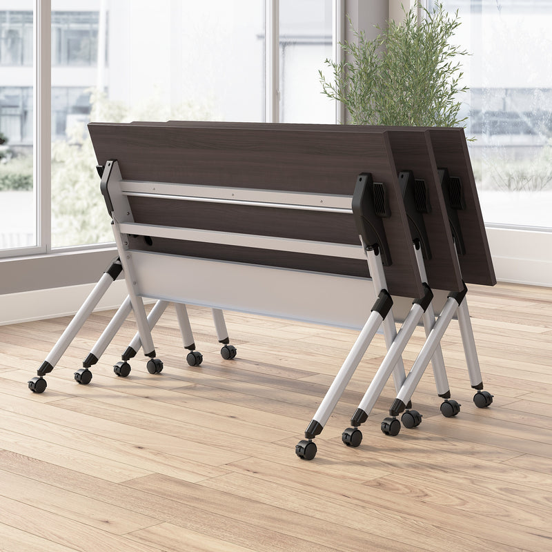 Bush Business Furniture Envision 72"W Foldable Training Room Table, Storm Gray (NVS010SG)