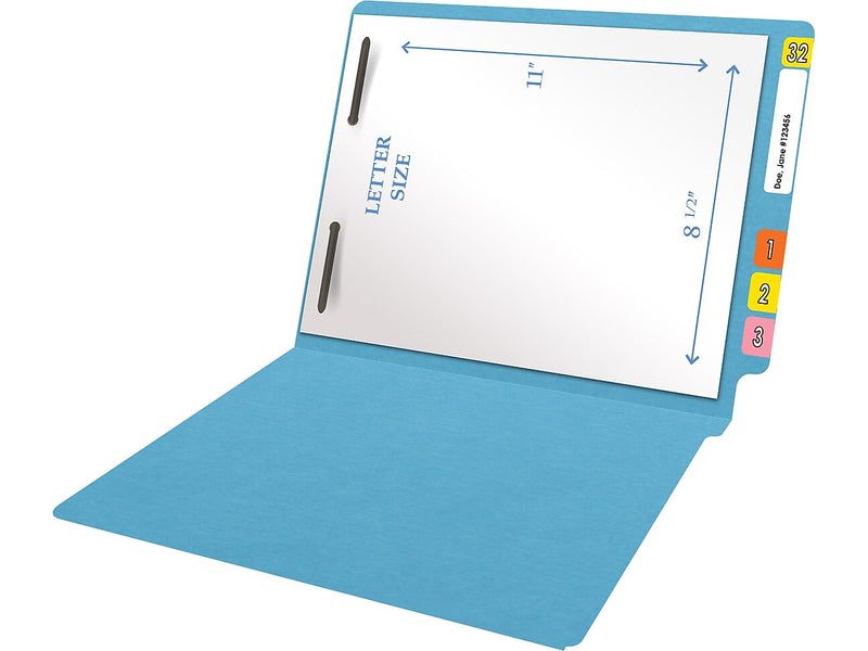 Medical Arts Press Heavy Duty End Tab File Folder, Straight-Cut, Letter Size, Blue, 40/Box (S-09461-DBL)