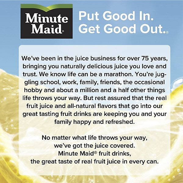 Minute Maid Lemonade, No Pulp, 12 oz., 24/Carton (00025000058387)