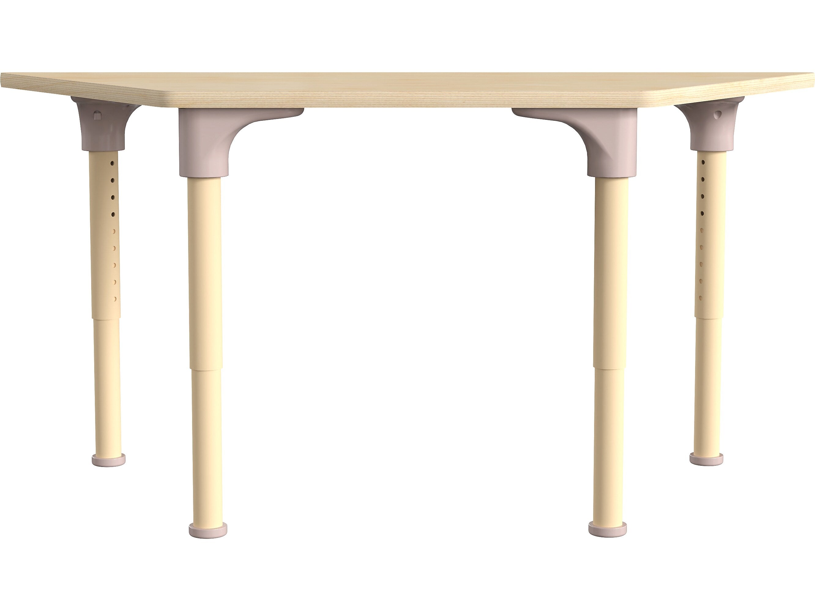 Flash Furniture Bright Beginnings Hercules Trapezoid Table, 47" x 20.75", Height Adjustable, Beech (MK-ME088027-GG)