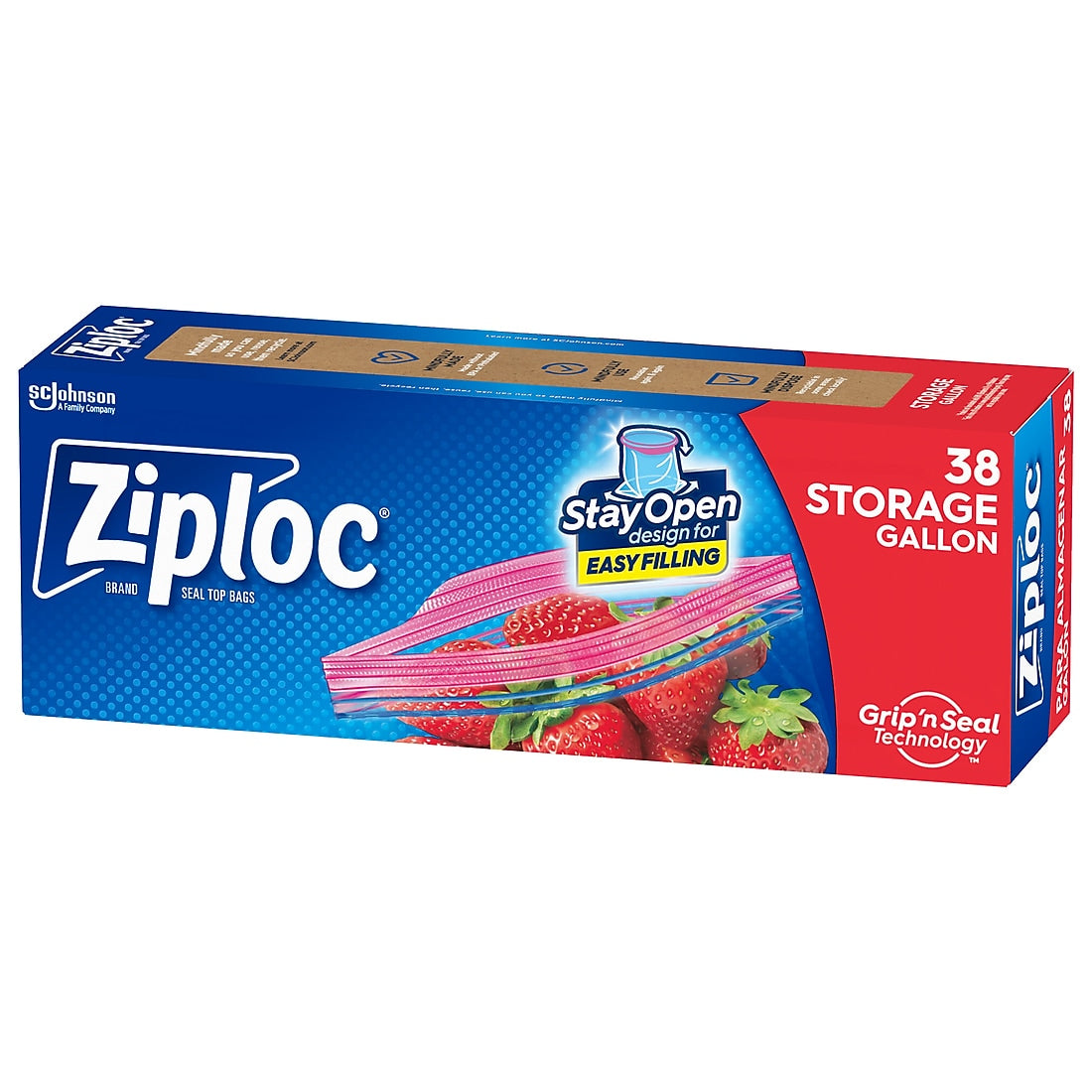 Ziploc Storage Bags, Gallon, 38/Box (314470)