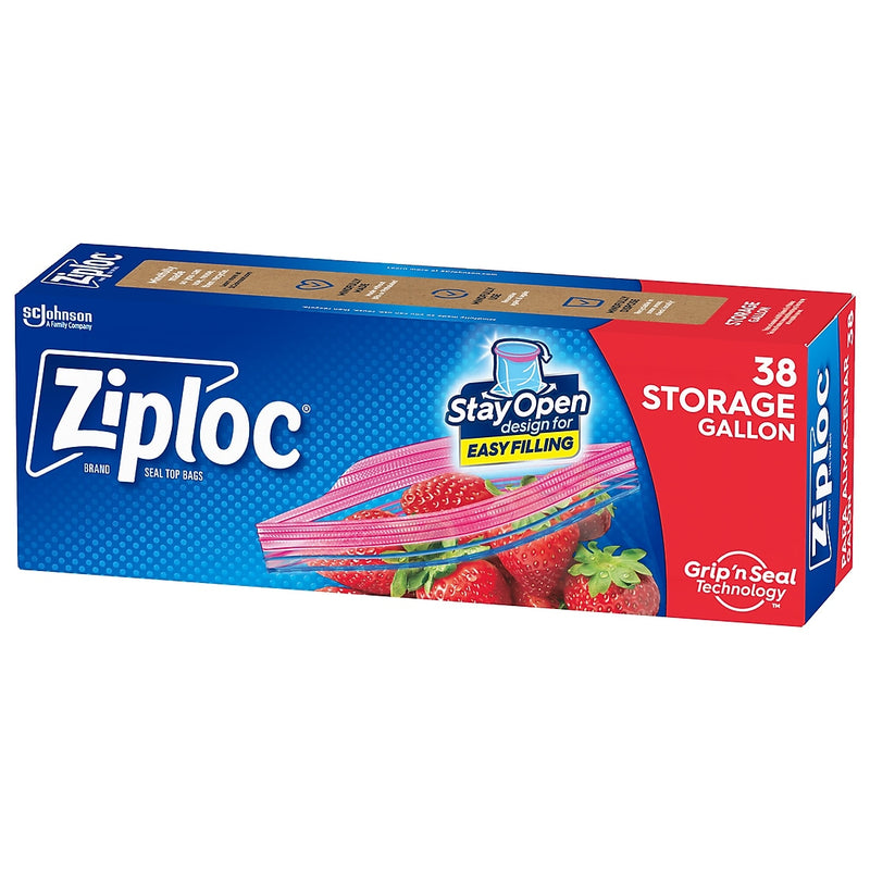 Ziploc Storage Bags, Gallon, 38/Box (314470)