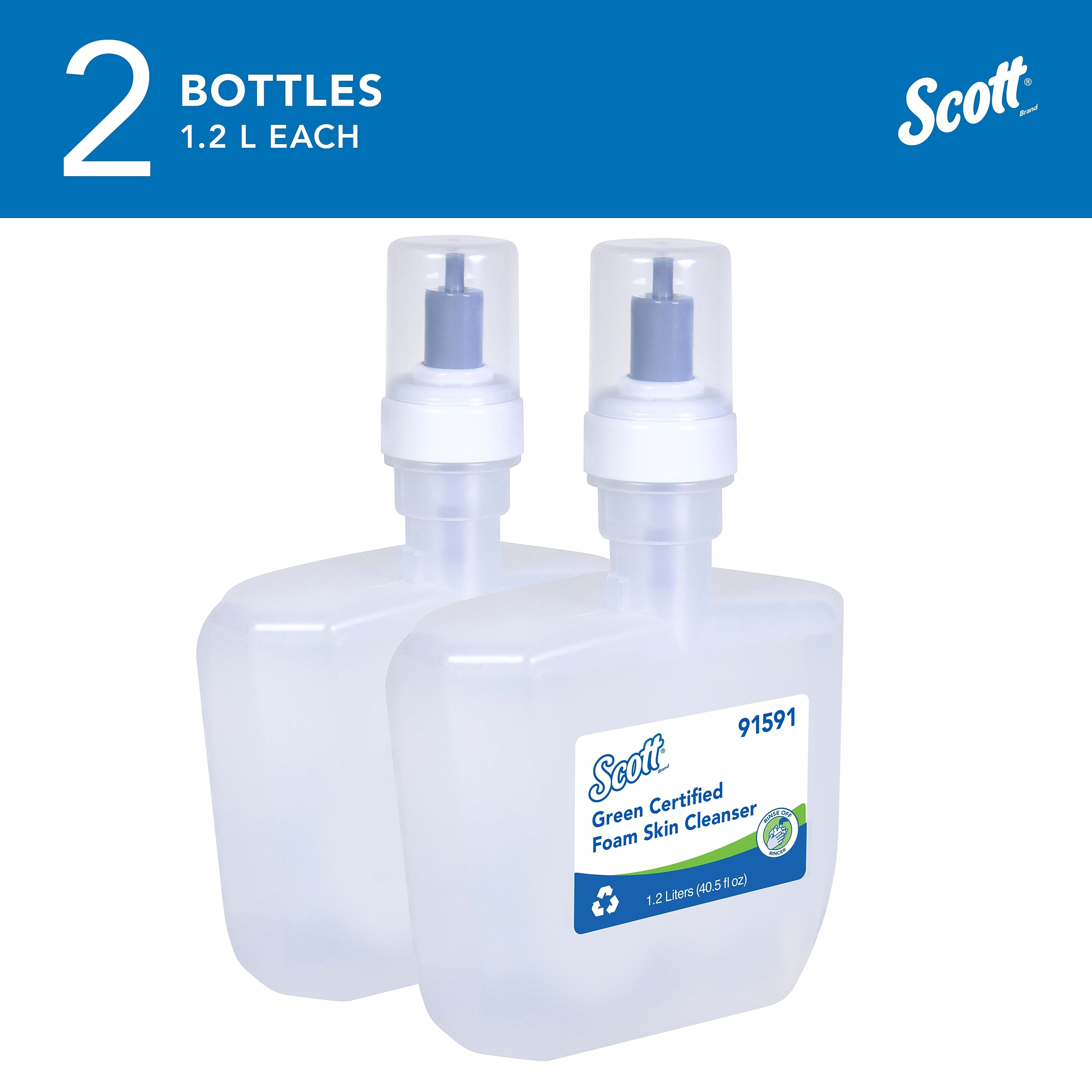 Scott Foaming Hand Soap Refill, Clear,  1.2 Liters, 2/Case (91591)