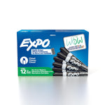 Expo Low Odor Tank Dry Erase Marker, Chisel Tip, Black, 12/Pack (80001)