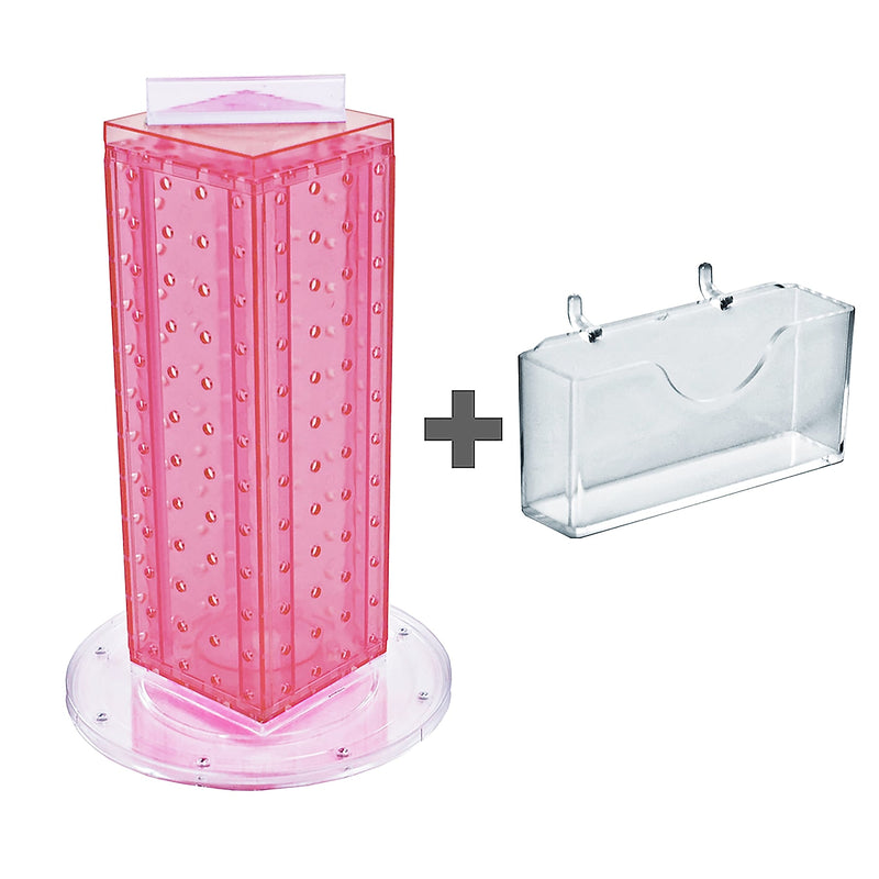 Azar Displays 13"H x 4"W x 4"D Pegboard Counter Gift Card Holder Pink