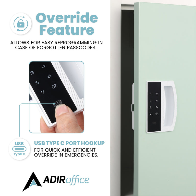 AdirOffice 48"H Single Tier Green Storage Locker (ADI629-01-GRN-DL)