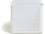 U Brands The Perforated Collection 4-Compartment Metal Desk Storage, White (5990U01-06)