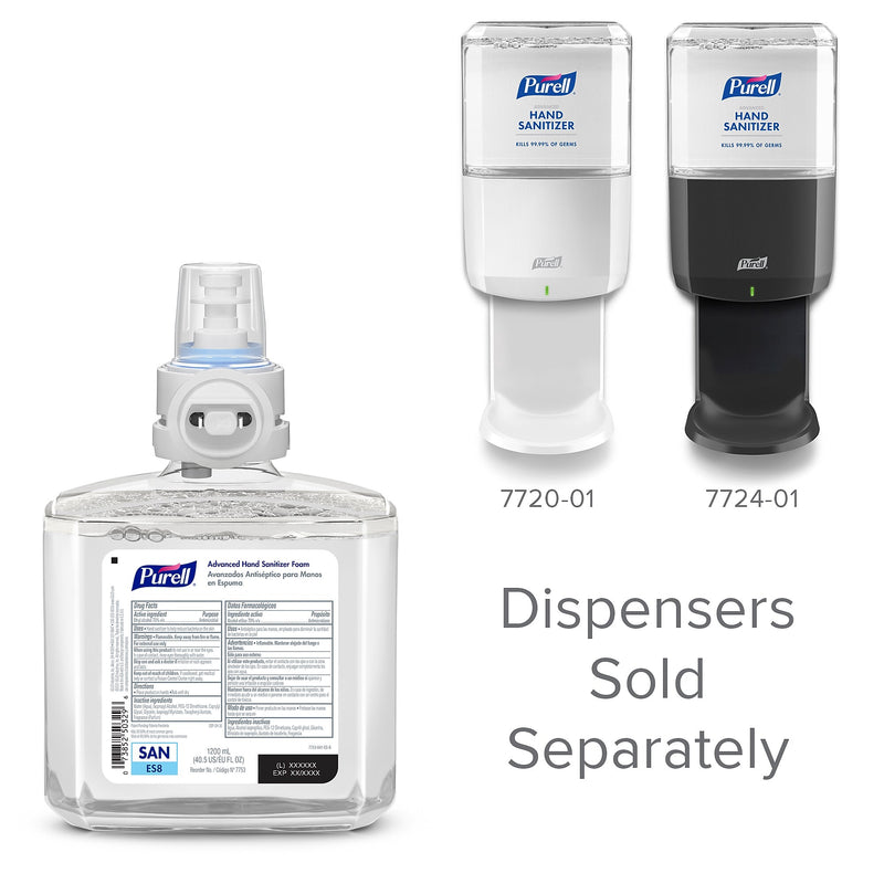 PURELL Advanced 70% Alcohol Foaming Hand Sanitizer Refill for ES8 Dispenser, 1200 mL, 2/Carton (7753-02)