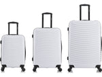 DUKAP Adly 3-Piece Hardside Spinner Luggage Set, TSA Checkpoint Friendly, White (DKADLSML-WHI)