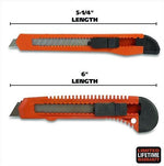 Great Neck Snap-Off Utility Knife Set, 9 mm Knife, 18 mm Knife, Orange/Black (GNS2SBK)