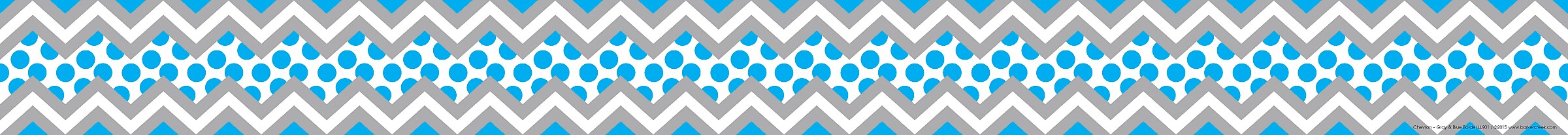 Barker Creek Double-Sided Border, 35" x 3", Gray & Blue Chevron, 12/Pack (LL901)