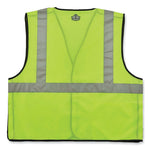 GloWear 8216BA Class 2 Breakaway Mesh ID Holder Vest, Polyester, Small/Medium, Lime