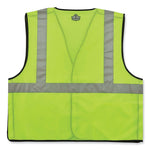 GloWear 8216BA Class 2 Breakaway Mesh ID Holder Vest, Polyester, Large/X-Large, Lime