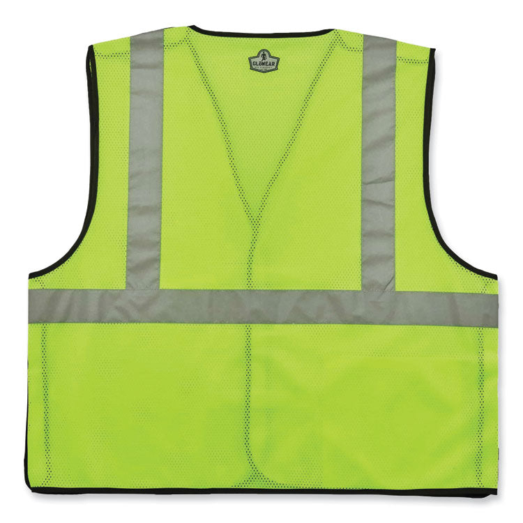 GloWear 8216BA Class 2 Breakaway Mesh ID Holder Vest, Polyester, 2X-Large/3X-Large, Lime
