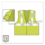 GloWear 8216BA Class 2 Breakaway Mesh ID Holder Vest, Polyester, 2X-Large/3X-Large, Lime