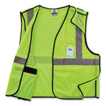 GloWear 8216BA Class 2 Breakaway Mesh ID Holder Vest, Polyester, 2X-Large/3X-Large, Lime