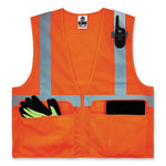 GloWear 8220Z Class 2 Standard Mesh Zipper Vest, Polyester, 4X-Large/5X-Large, Orange
