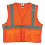 GloWear 8220HL Class 2 Standard Mesh Hook and Loop Vest, Polyester, Small/Medium, Orange
