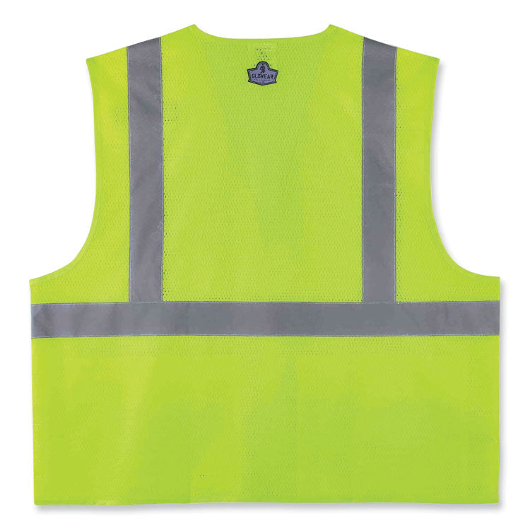 GloWear 8220HL Class 2 Standard Mesh Hook and Loop Vest, Polyester, Small/Medium, Lime