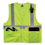 GloWear 8220HL Class 2 Standard Mesh Hook and Loop Vest, Polyester, Small/Medium, Lime