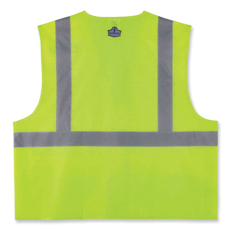 GloWear 8220HL Class 2 Standard Mesh Hook and Loop Vest, Polyester, Large/X-Large, Lime