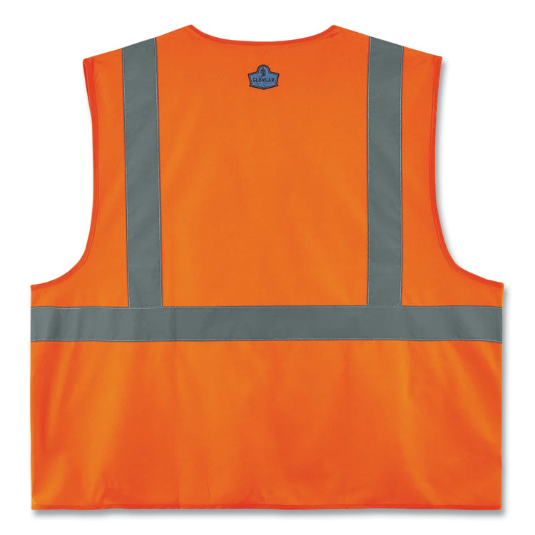 GloWear 8225HL Class 2 Standard Solid Hook and Loop Vest, Polyester, Orange, Large/X-Large