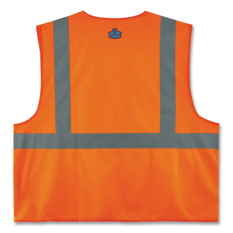 GloWear 8225HL Class 2 Standard Solid Hook and Loop Vest, Polyester, Orange, 2X-Large/3X-Large
