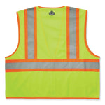 GloWear 8229Z Class 2 Economy Two-Tone Zipper Vest, Polyester, 2X-Large/3X-Large, Lime
