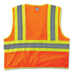 GloWear 8229Z Class 2 Economy Two-Tone Zipper Vest, Polyester, 2X-Large/3X-Large, Orange