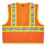 GloWear 8230Z Class 2 Two-Tone Mesh Zipper Vest, Polyester, Small/Medium, Orange