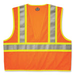GloWear 8230Z Class 2 Two-Tone Mesh Zipper Vest, Polyester, 2X-Large/3X-Large, Orange