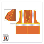 GloWear 8230Z Class 2 Two-Tone Mesh Zipper Vest, Polyester, 4X-Large/5X-Large, Orange