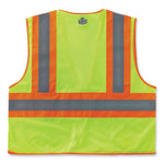 GloWear 8230Z Class 2 Two-Tone Mesh Zipper Vest, Polyester, Small/Medium, Lime