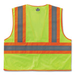 GloWear 8230Z Class 2 Two-Tone Mesh Zipper Vest, Polyester, 4X-Large/5X-Large, Lime