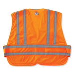 GloWear 8244PSV Class 2 Expandable Public Safety Hook and Loop Vest, Polyester, Medium/Large, Orange
