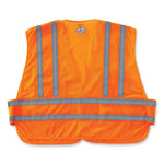 GloWear 8244PSV Class 2 Expandable Public Safety Hook and Loop Vest, Polyester, X-Large/2X-Large, Orange