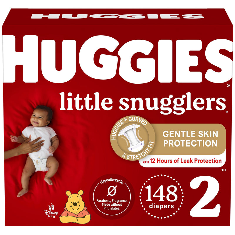 Huggies Little Snugglers Baby Diapers, Size 2, 148/Carton (49755)