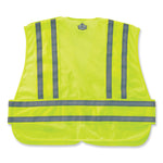 GloWear 8244PSV Class 2 Expandable Public Safety Hook and Loop Vest, Polyester, X-Large/2X-Large, Lime